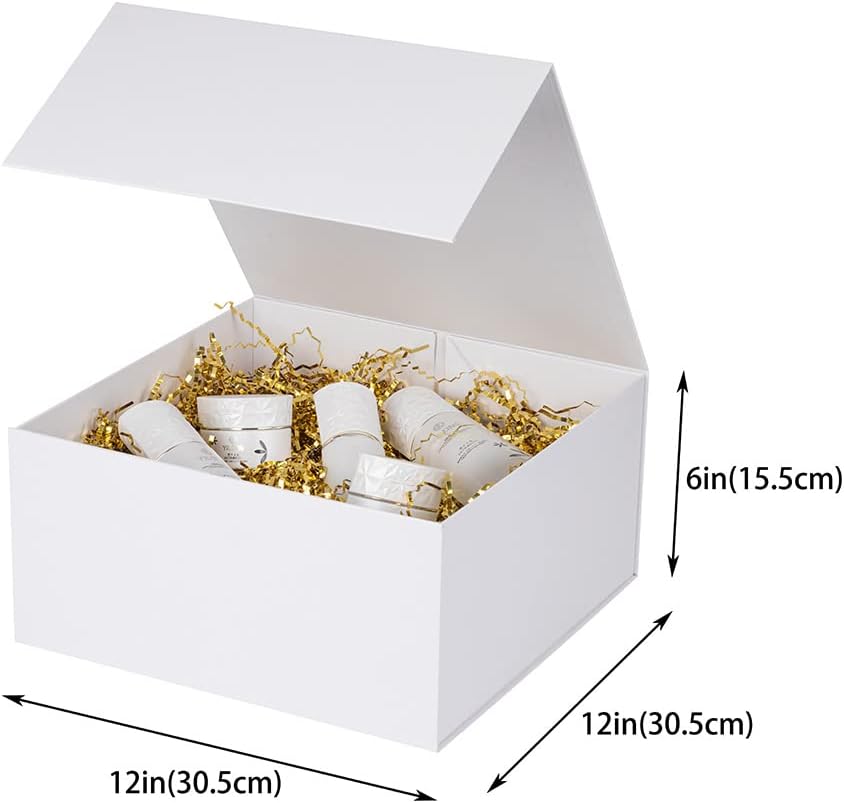 White Gift Boxes 16 Pack,Large Gift Boxes in Bulk, Collapsible Gift Box with Lid Magnetic Closure, Packaging for