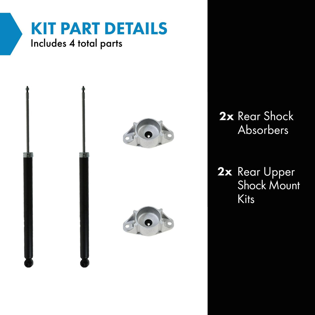 TRQ Rear Suspension Kit Shock Absorber Shock Mount Kit