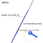 20pcs 1ul Sampling Rod Disposable Inoculating Loop Individually Aseptic Package