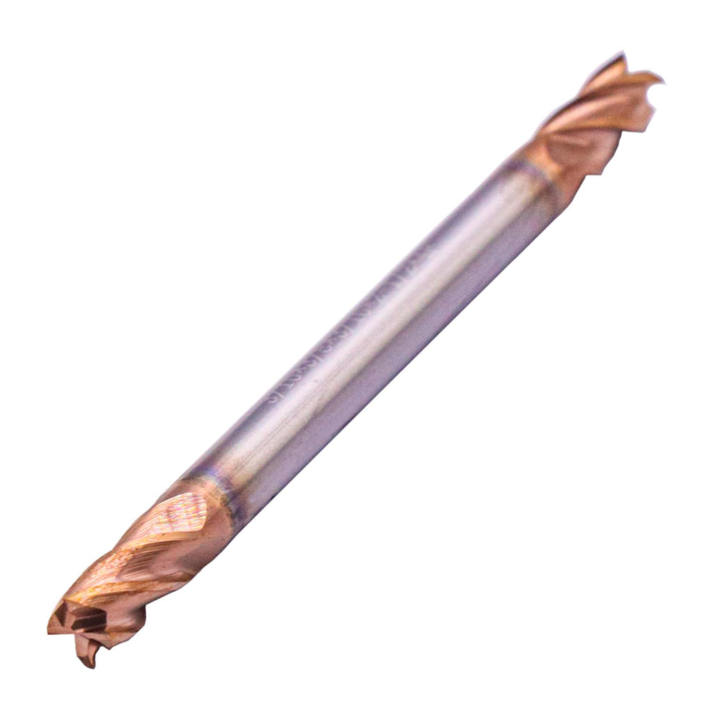 5 Pack 3/16" 4 Flute Double End Solid Carbide Square End Mill, TiSiN Coated
