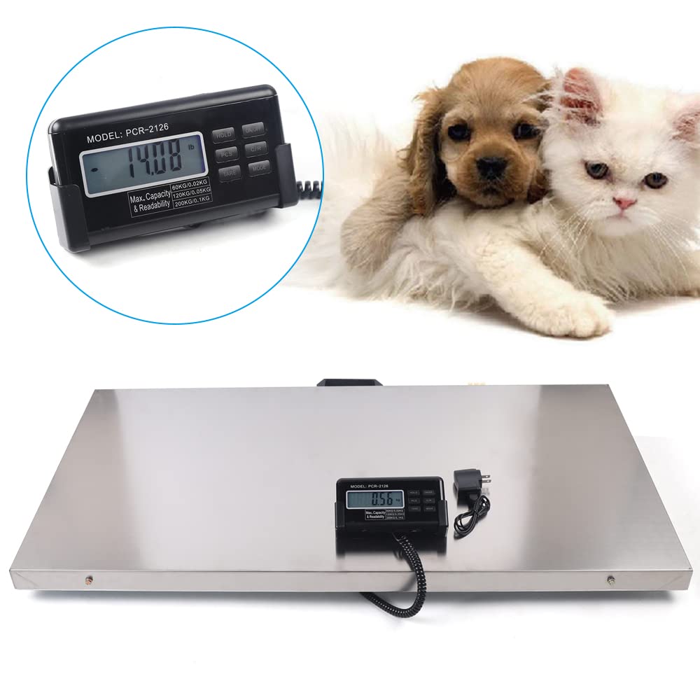 440lb Digital Livestock Vet Scale, Digital Pet Scale for Dog Sheep Pig Goat, Heavy-Duty Platform Scale, Animal Scale