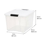 40 Qt Storage Bins with Lids, 6 Pack, Clear/White