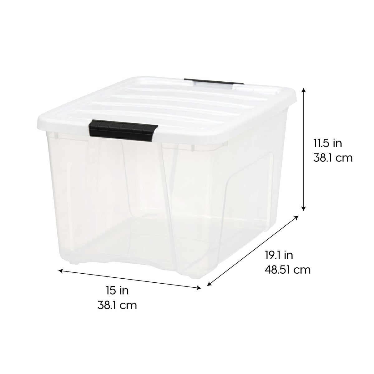 40 Qt Storage Bins with Lids, 6 Pack, Clear/White