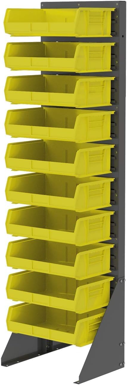 30255 AkroBins Plastic Storage Bins, 11"x16"x5", Yellow, 6-Pack | Space-Saving Stackable Bins for Garage, Pantry