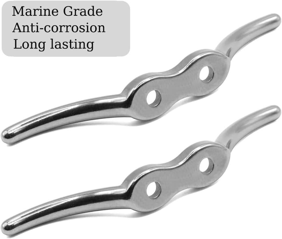 Boat Cleat, 2 1/2 in 4 6 inch Dock Cleat 316 Stainless Steel Marine Grade, Rope Cleat -Include Mounting Screws