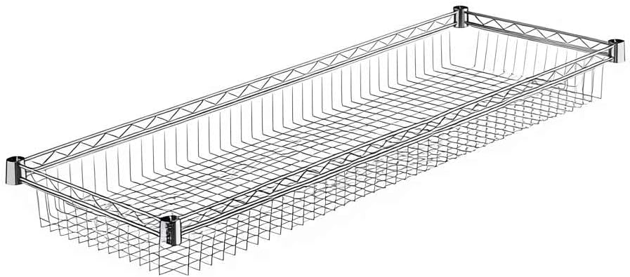 18" x 48" NSF Additional Wire Shelf Basket, Heavy Duty Replacement Chrome Shelf for Commercial Racks