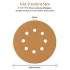 SUPBICCO 50 PCS 400 Grit 5 Inch 8 Hole Hook and Loop Sanding Discs