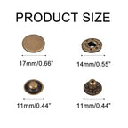 24 Sets Leather Snap Fasteners Kit, 17mm, Silver