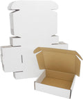 7x6x2 Shipping Boxes, Small Cardboard Box White Mailing Flat Corrugated Literature Mailer for Small Business