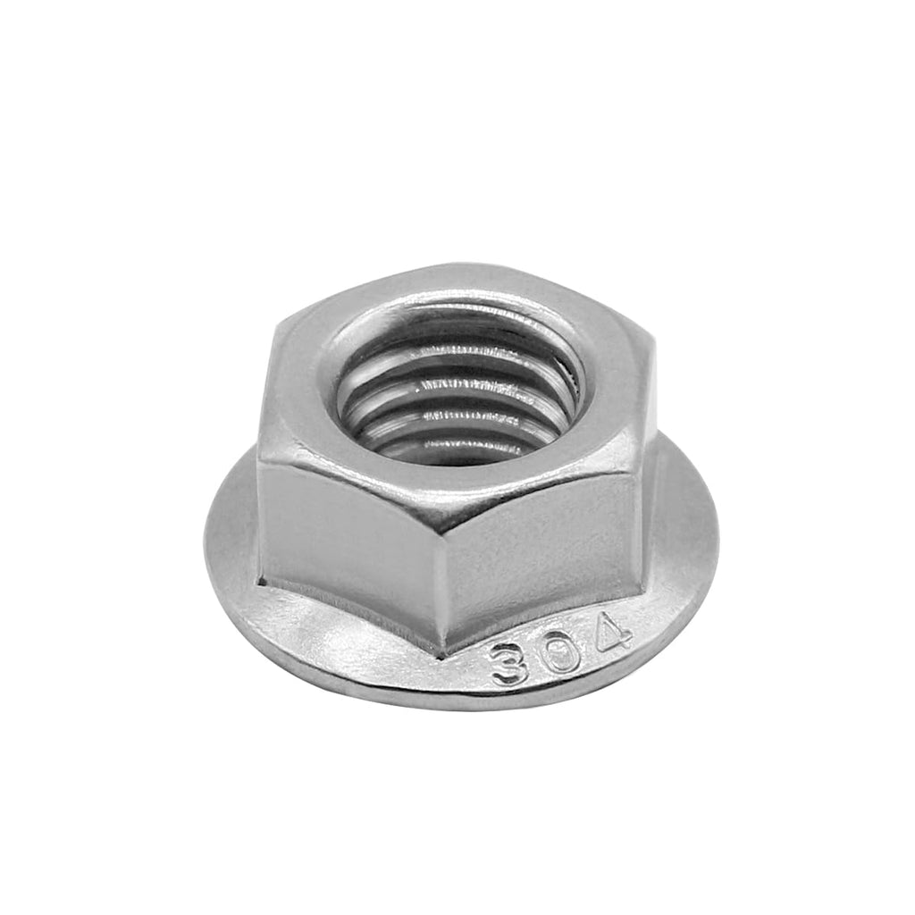 Beduan 30PCS M6*1.0 Serrated Flange Hex Lock Nuts Bright Finish