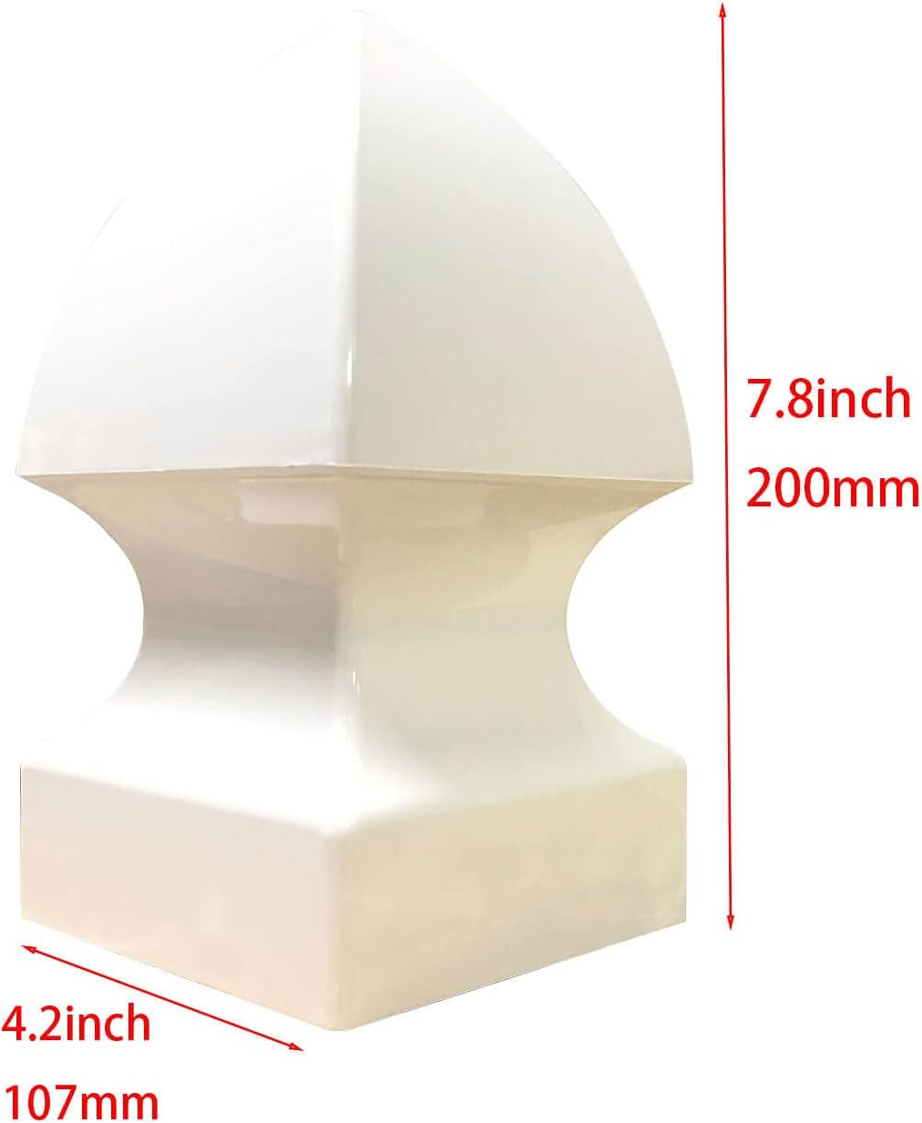 Gothic Fence Post Cap - 4" x 4" Vinyl, White