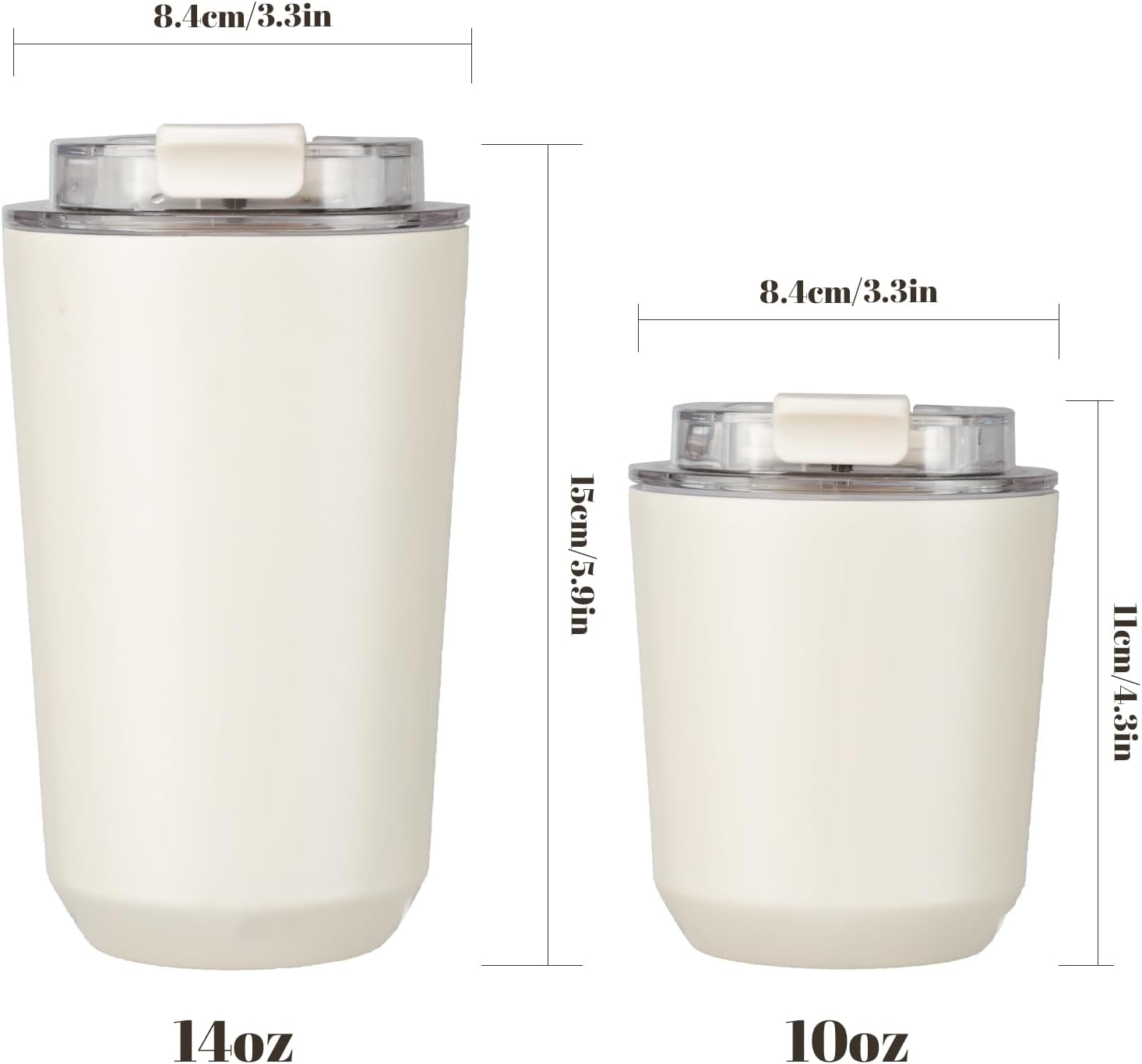 Insulated Tumblers with Lid, 10 oz Travel Coffee Mug Stainless Steel Vacuum Cup, Leak Proof Reusable Double Walled