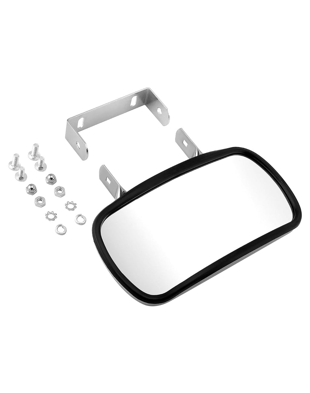 Stainless Steel Convex Mirror, Over Door Rectangular U-Bracket Rearview Mirror for Tractors, Forklifts, Trucks