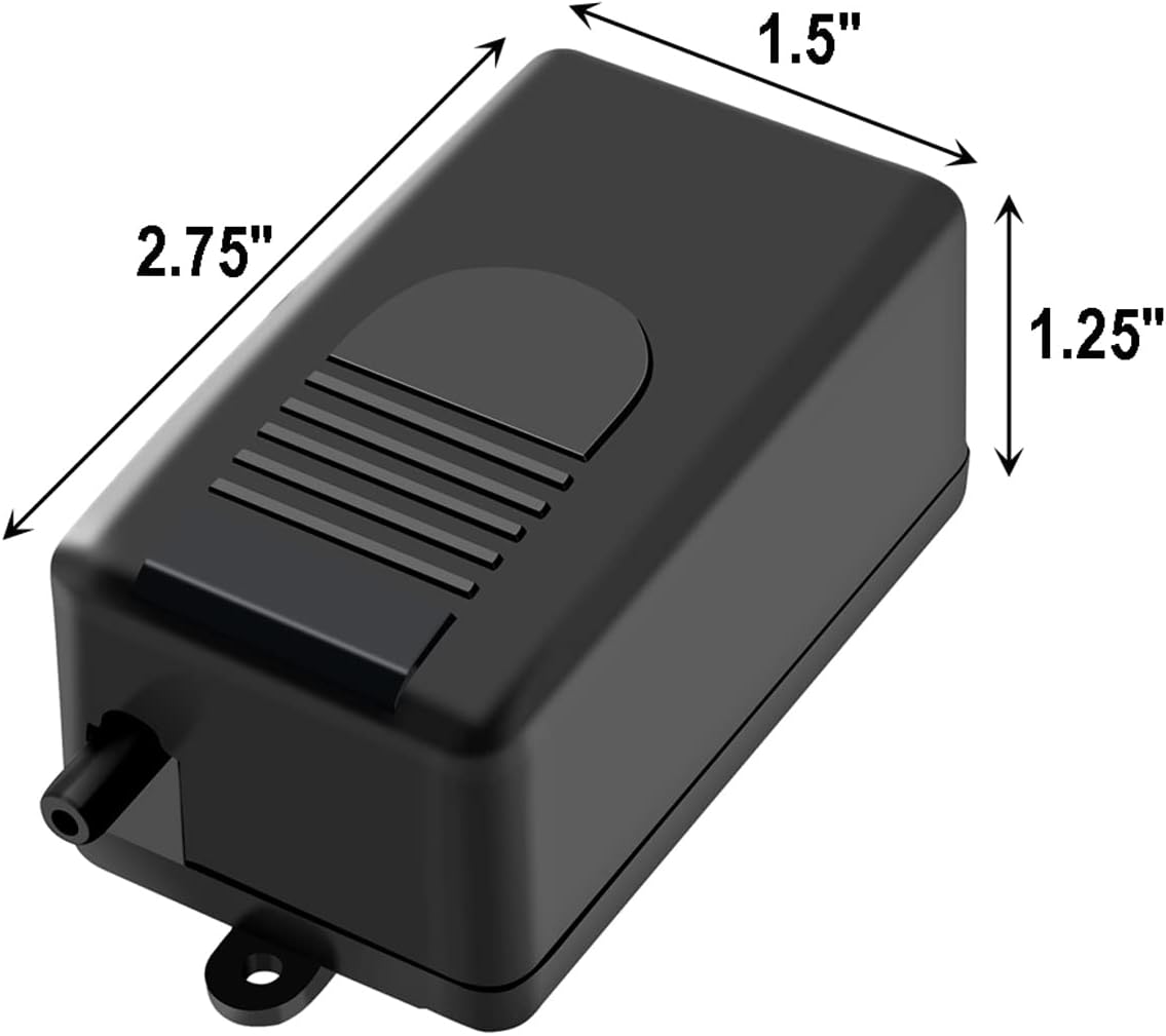 Aquarium Air Pump for Small Fish Tank up to 10 Gallon, 50 GPH Hydroponic Oxygen Aerator, with Airline Tubing, Air