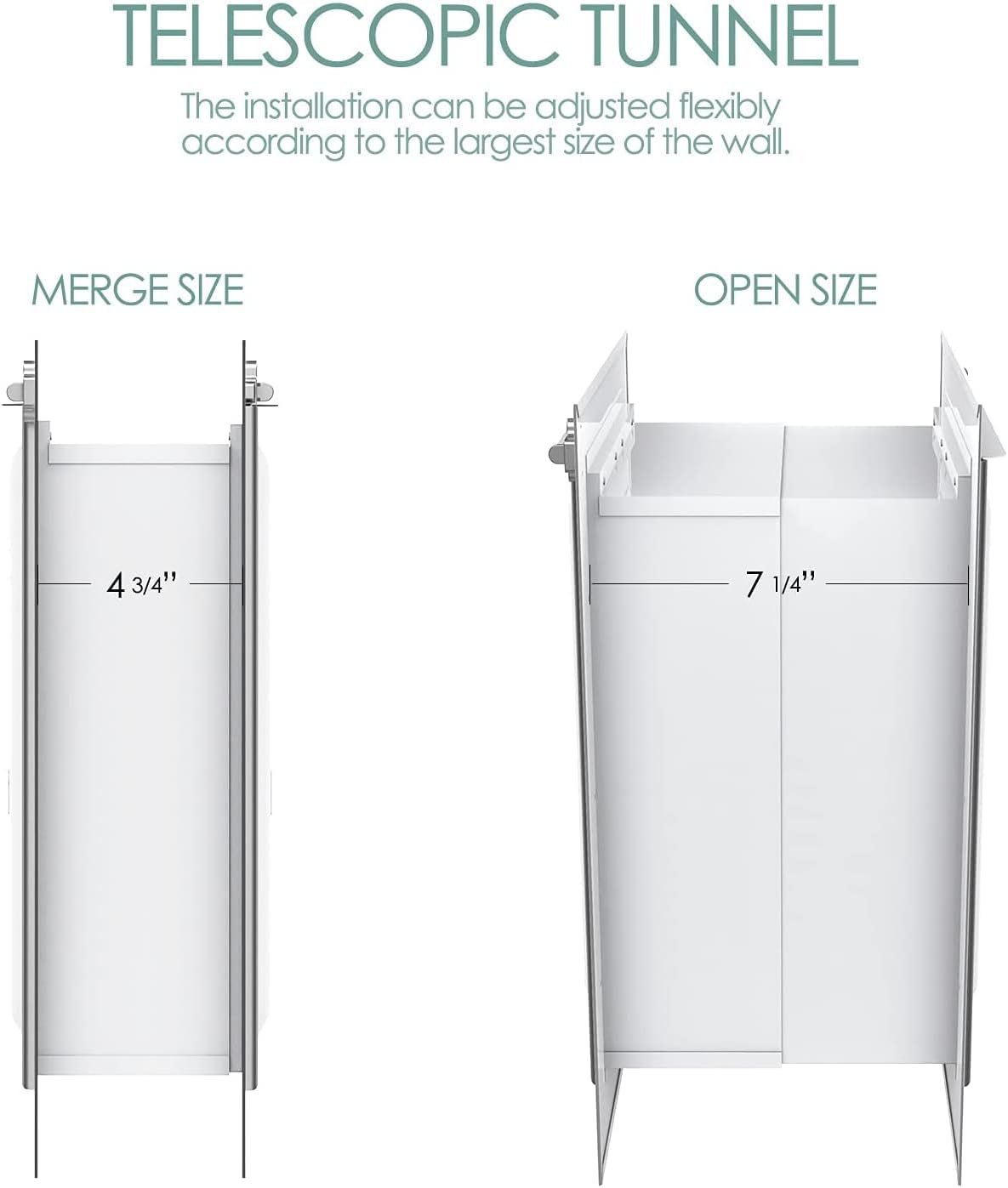 Pet Door for Wall,3-Flap,Steel Frame and Telescoping Tunnel, Aluminum Lock, Double Flap Dog Door and Cat Door, Strong