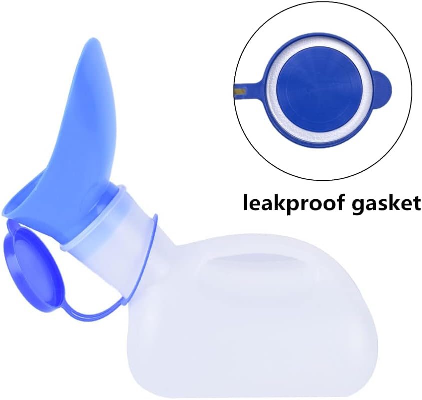 Unisex Potty Urinal for Car, Portable Urinal for Men and Women 33.8oz-White | Bedpans Pee Bottle, with a Lid and