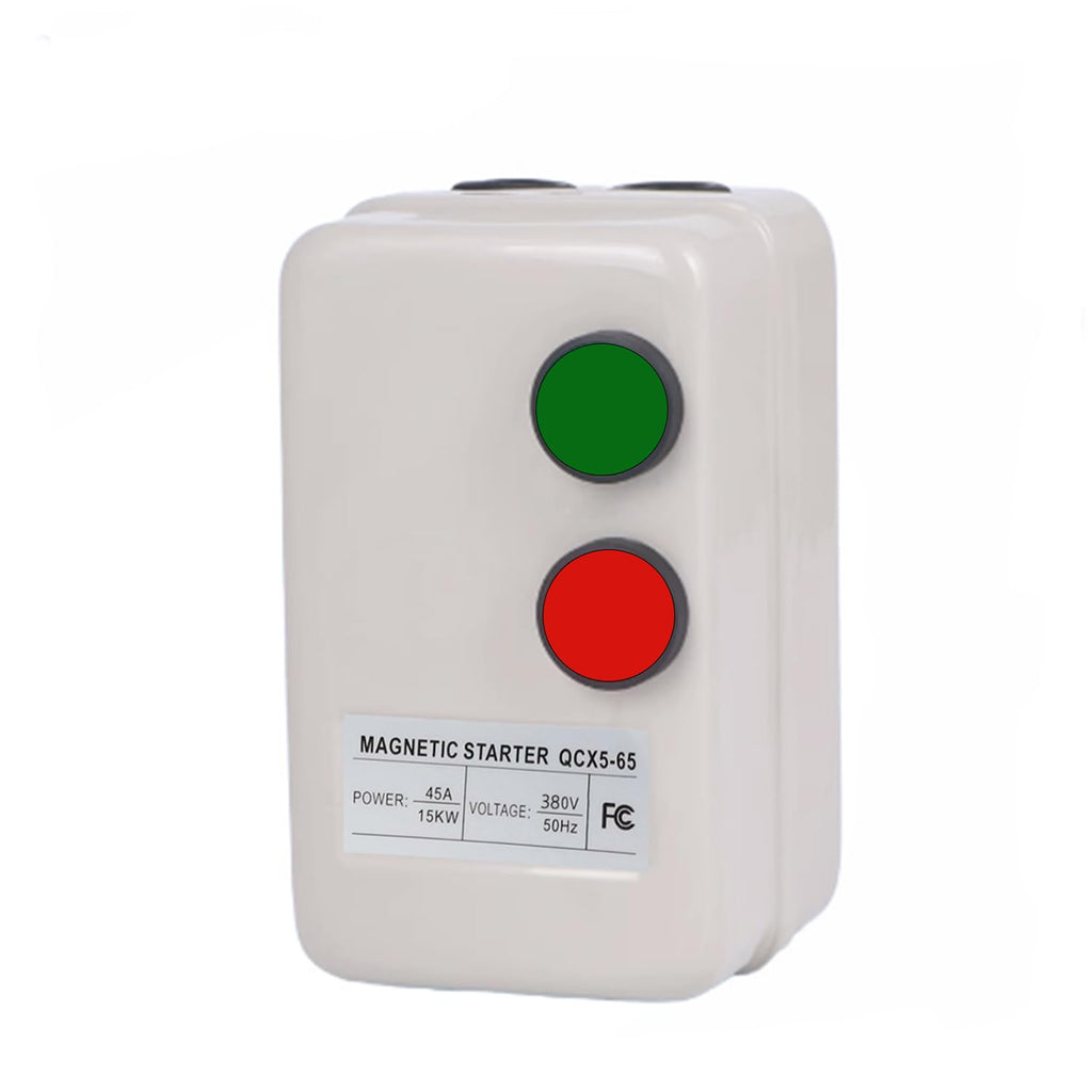 XLWJBES Magnetic Motor Starter 380V 15KW-20HP Electric Motor Starter for Air Compressor, 3-Phase/Single-Phase Switch