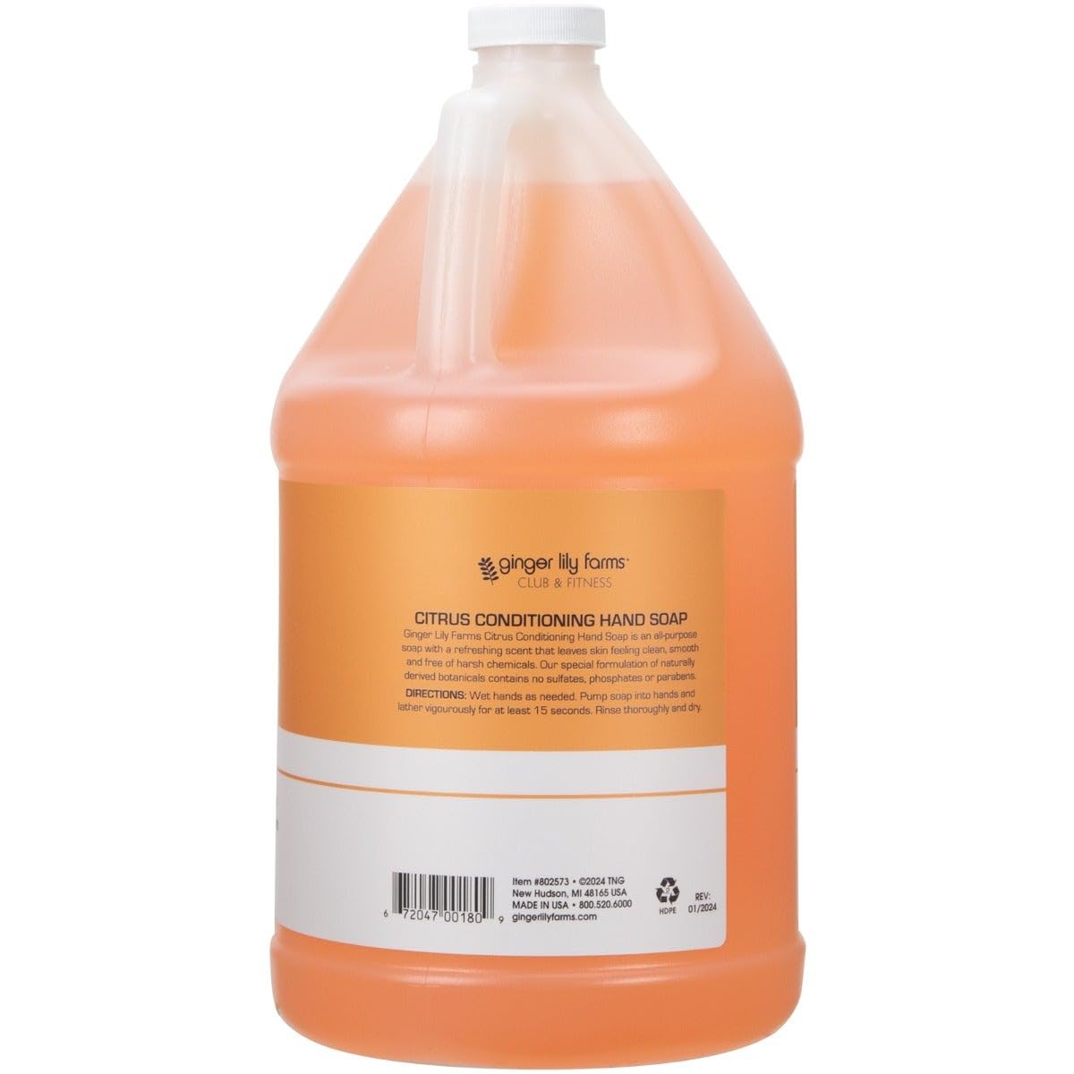 Club & Fitness Hand Soap, 128oz, Citrus