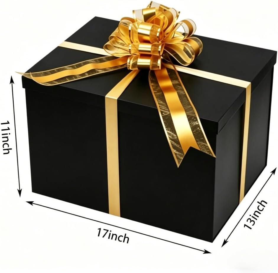 Black Extra Large Gift Box 1Pcs 17x13x11 inch,luxury Gift Box with Lid for Birthday Christmas Valentine's Day