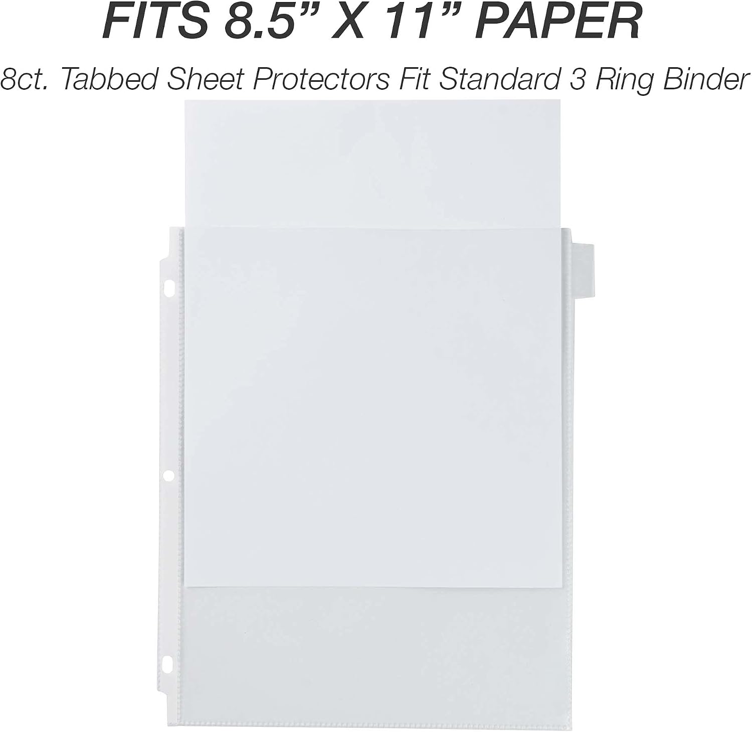 8 Tab Recipe Dividers, Recipe Sleeves, Sheet Protector Dividers, with Tab Inserts, Clear, Super Heavyweight, Top