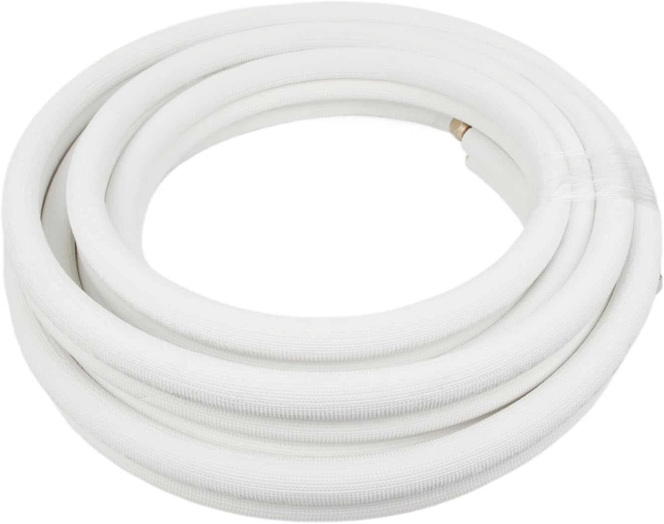 33 Ft. Mini Split Line Set 1/4" & 1/2" O.D. Twin Copper Pipes | without Fittings, 3/8" Thickened PE Insulated Coil