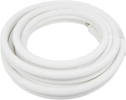 33 Ft. Mini Split Line Set 1/4" & 1/2" O.D. Twin Copper Pipes | without Fittings, 3/8" Thickened PE Insulated Coil