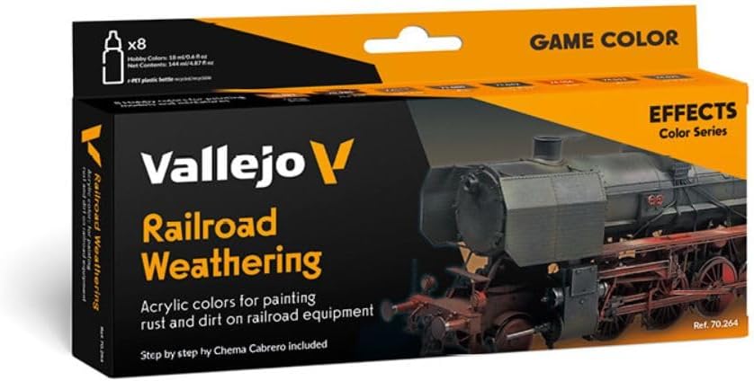 Game Color Railroad Weathering Set | Set for Modeling Acrylic Paints | 8 Bottles x 18 ml (0.60 fl.oz.)