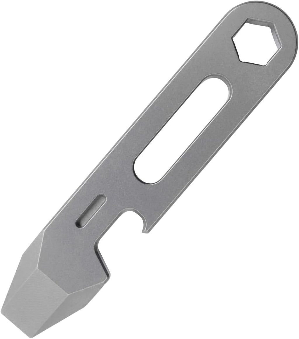 4-in-1 Titanium EDC Pry Bar Multitool with Bottle Opener, Hex Wrench & Ruler, Keychain Pocket Pry Tool for Everyday