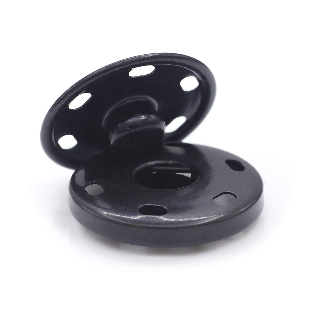 55 Sets Sew-on Snap Buttons Metal Snap Fastener, Black