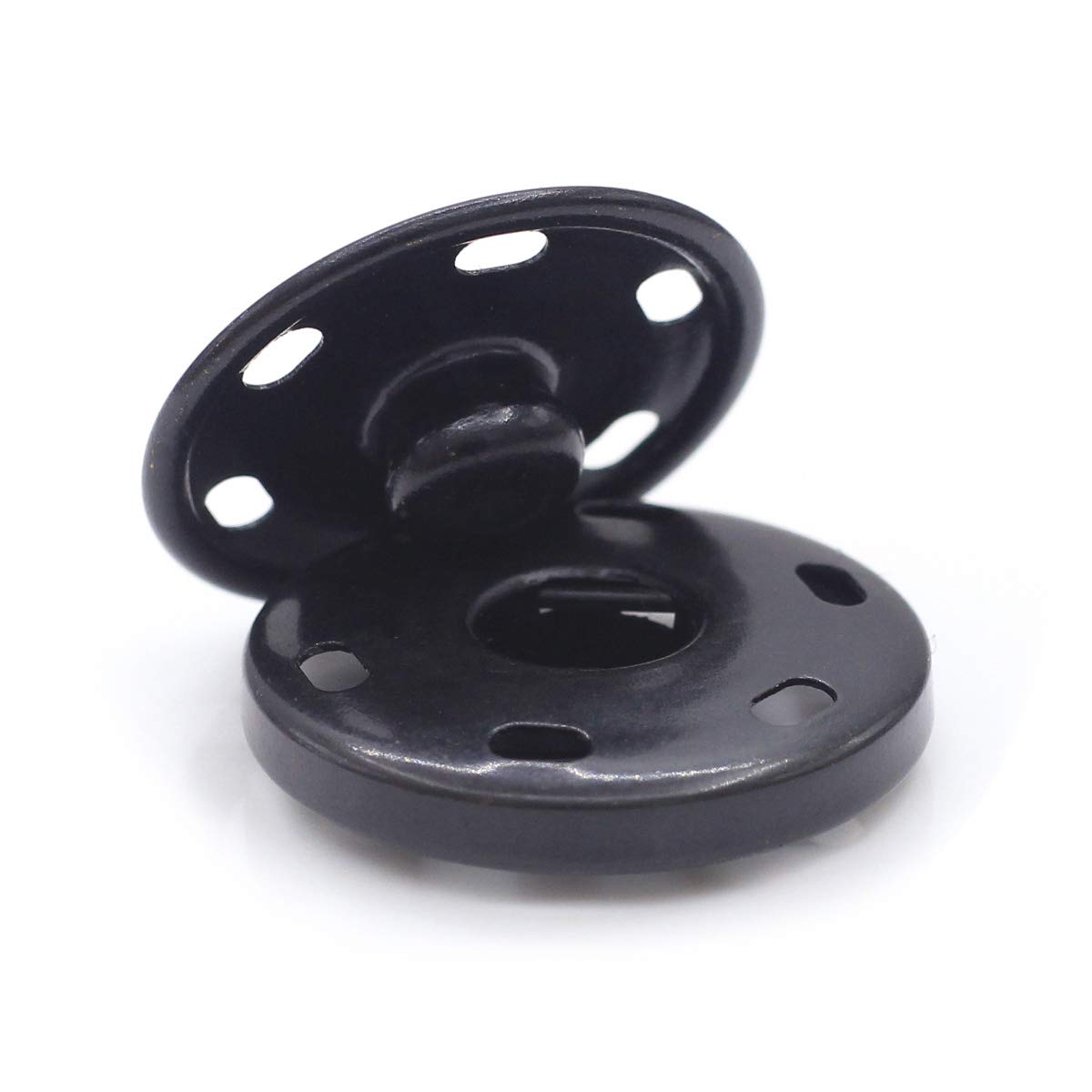 55 Sets Sew-on Snap Buttons Metal Snap Fastener, Black