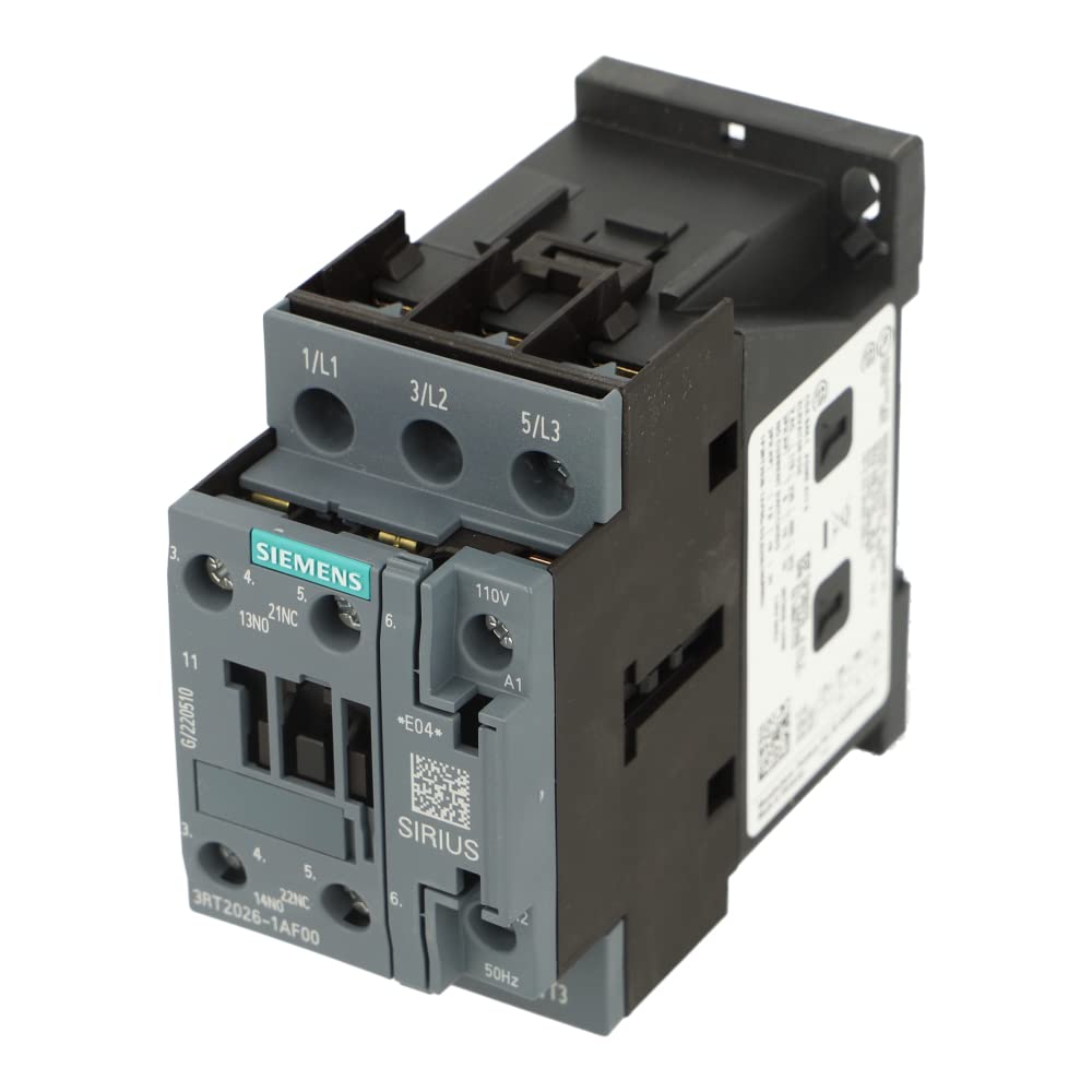 3RT2026-1AF00 | SIEMENS Power CONTACTOR, AC-3, 25A, 11KW/400V, 110VAC, 3 Pole, Size S0, Screw Terminal