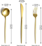 Gold Silverware Set 60 Piece Service for 20, Titanium Gold Plated Stainless Steel Flatware Set, Knives Forks Spoons