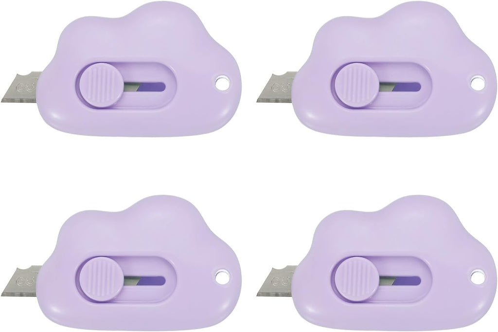 Box Cutters, 4 Pcs Retractable Letter Opener Cloud Shaped Small Package Opener Envelope Slitter for DIY Envelope Mail