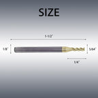 NZ 3 Flute 5/64" Solid Carbide Square End Mill ZrN Coated, 5Pcs