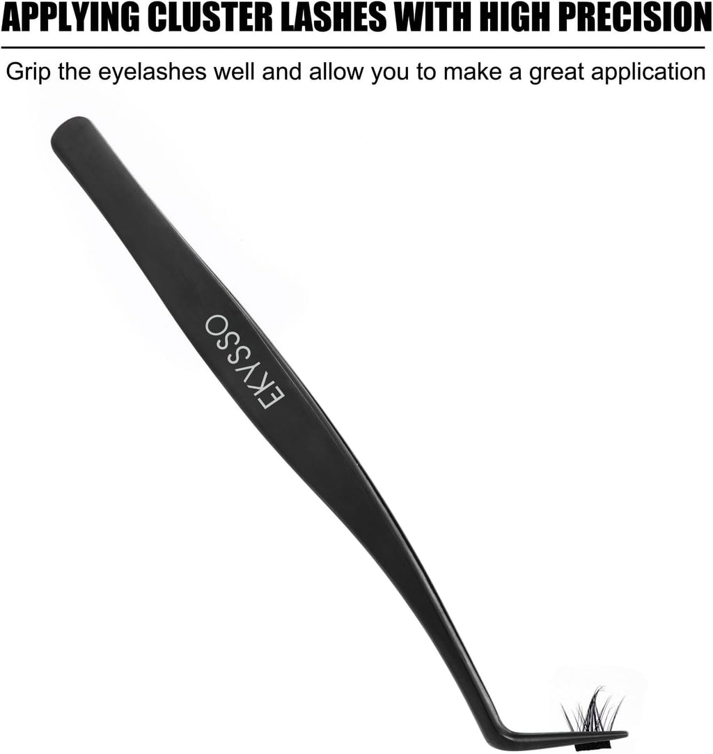 Lash Applicator Tool, 3-IN-1 Lash Cluster Tweezer for DIY Lashes | Lash Applicator Tweezers Kit, DIY Individual