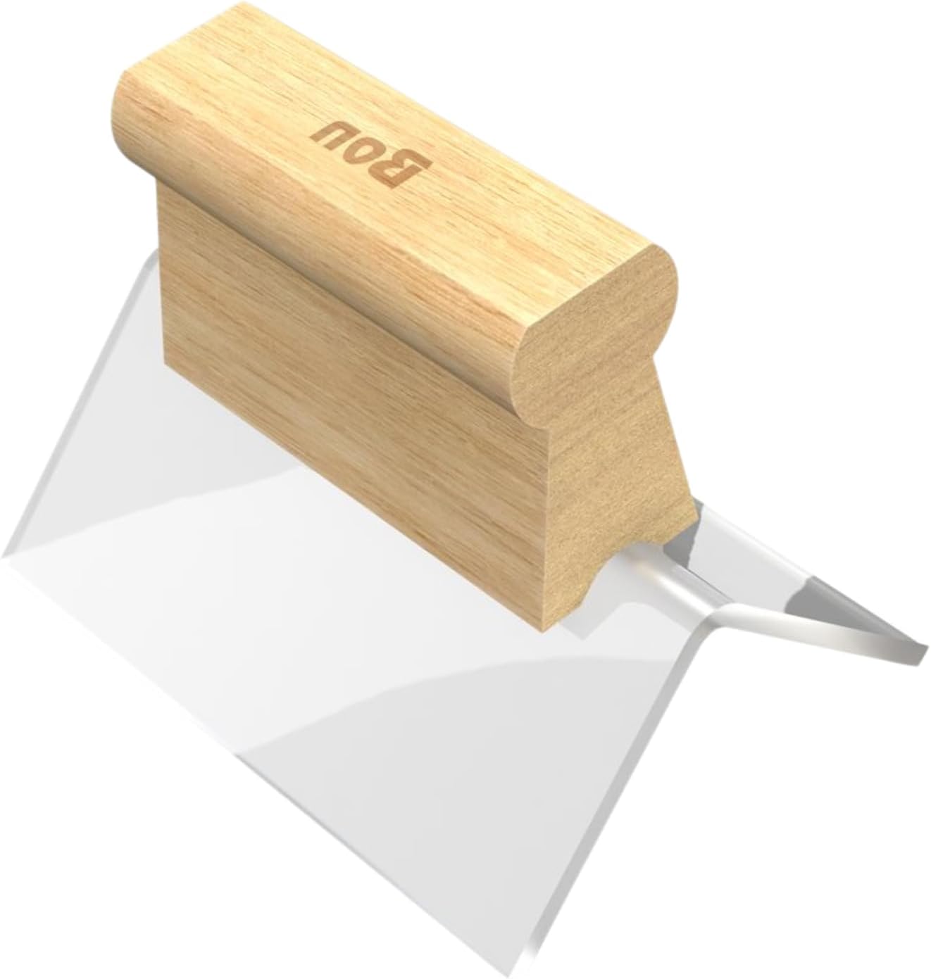 Outside Corner Tool Plexiglass 1/4 Inch Blade with Wood Handle for Burn-Free and Rust-Proof Finishing on Stucco