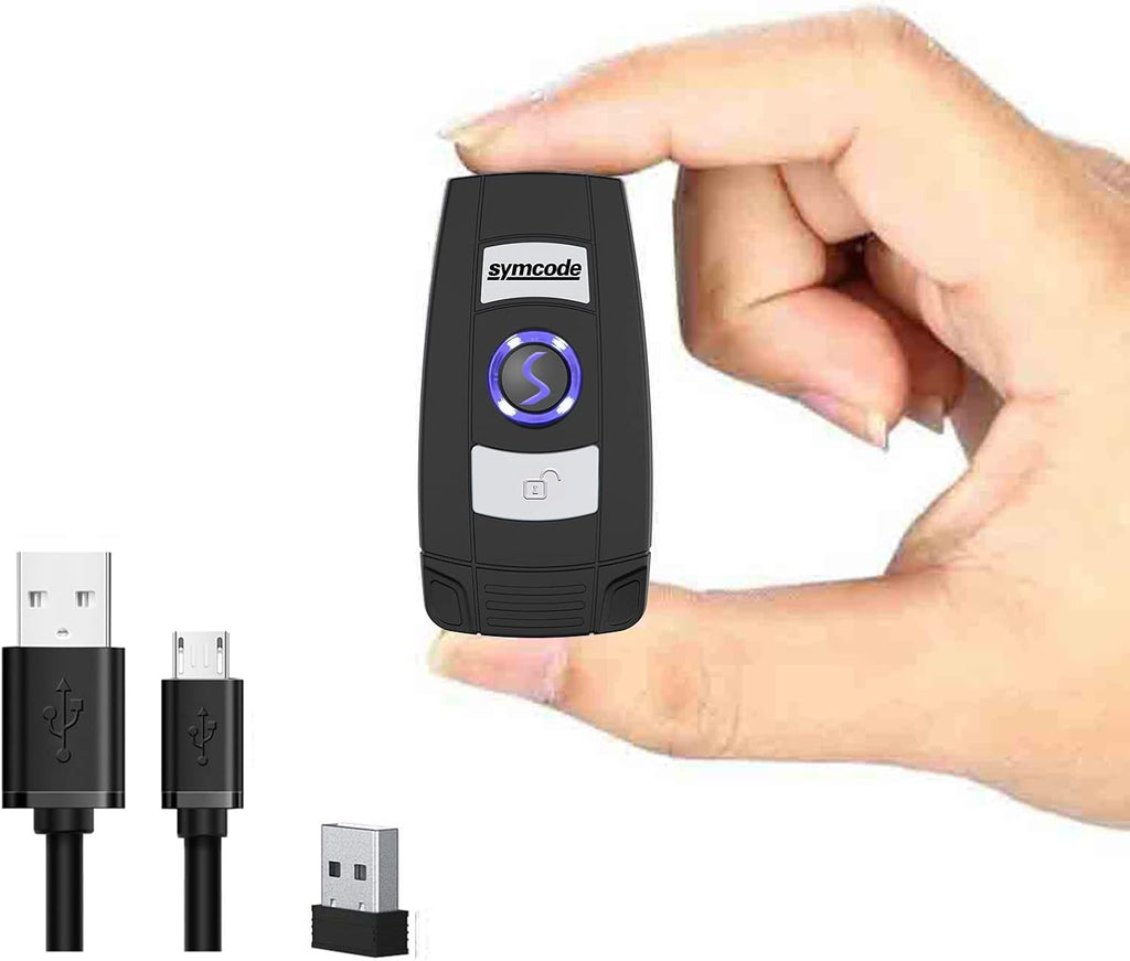 Bluetooth Barcode Scanner with Battery Level Indicator QR Bar Code Reader, 2.4G Wireless & USB Wired Barcode Scanner