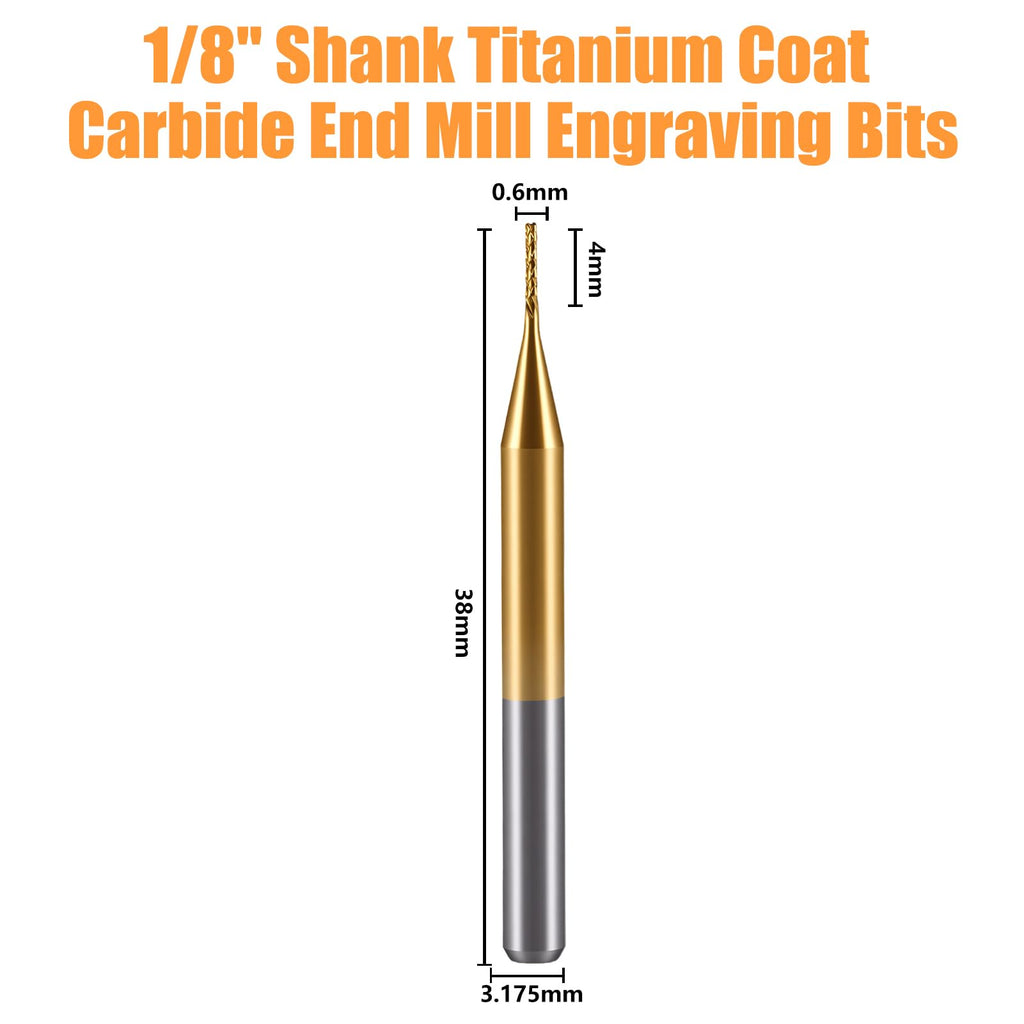 Haoruili 10Pcs 0.6mm Carbide End Mill