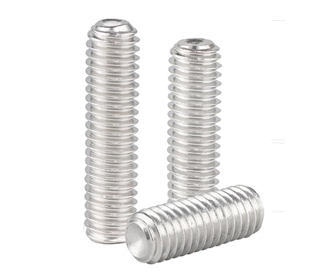6Pcs M10-1.5 x 35mm Hex Socket Set Grub Screws,Headless Cup Point,Flat Point Grub Bolt,Internal Hex Drive,304 Stainless Steel,Headless Concave End,Metric External Thread,for Towel Rack Door Knob
