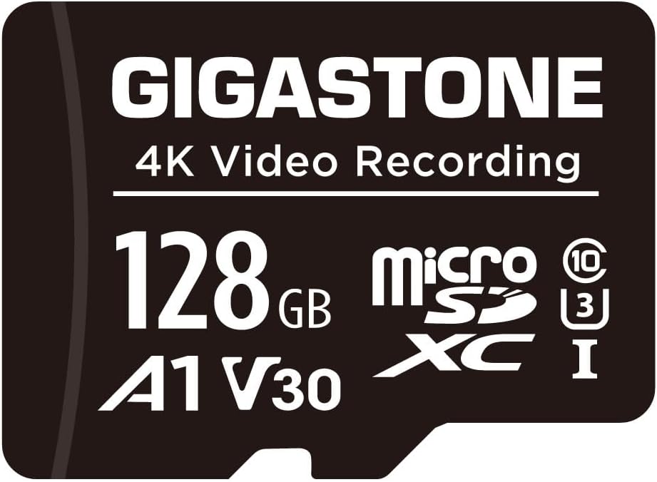 128GB Micro SD Card A1 V30 1-Pack, 4K Video Pro, Security Camera, Dash Cam, Drone, 100MB/s MicroSDXC Memory Card