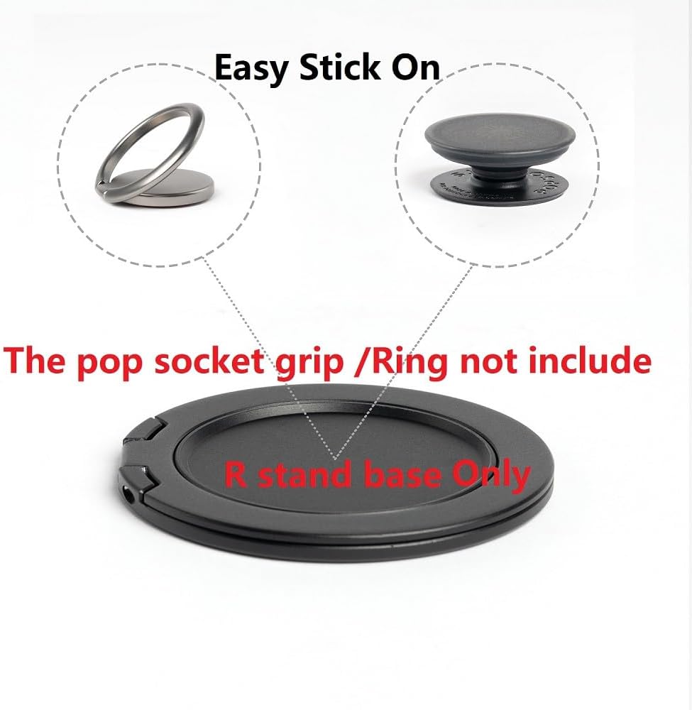 R Stand Magnetic Ring Holder for iPhone 12 13 14 15 16 Pro max Series, Ultra-Thin Aluminum Compatible with MagSafe