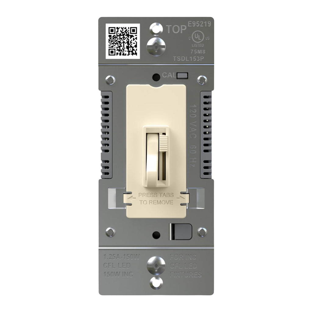 Legrand 150W Toggle LED Dimmer Light Switch Flicker-Free Ivory 1-Pack