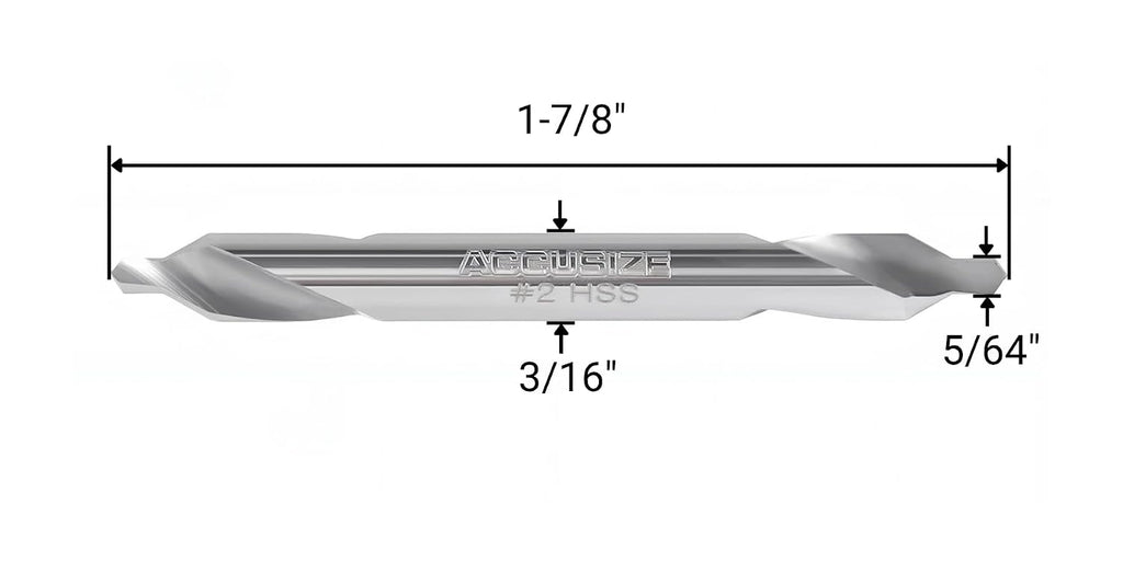 Accusize #2 HSS Center Drill, 0530-0200x10