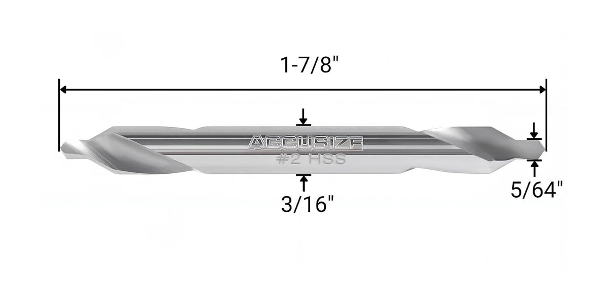 Accusize #2 HSS Center Drill, 0530-0200x10