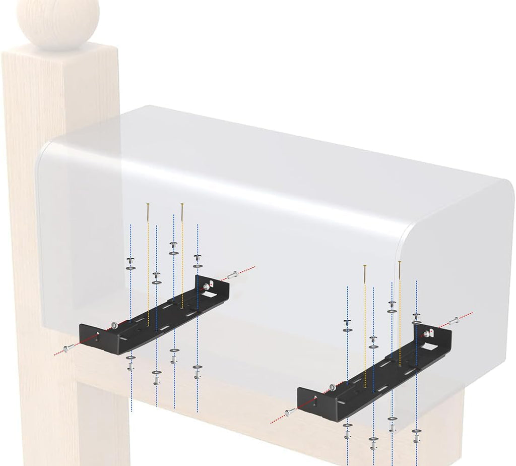 Adjustable Mailbox Bracket,Carbon Steel,Adjustable Design(fits mailboxes with 5-1/4" to 10-1/4"Wide Floor)