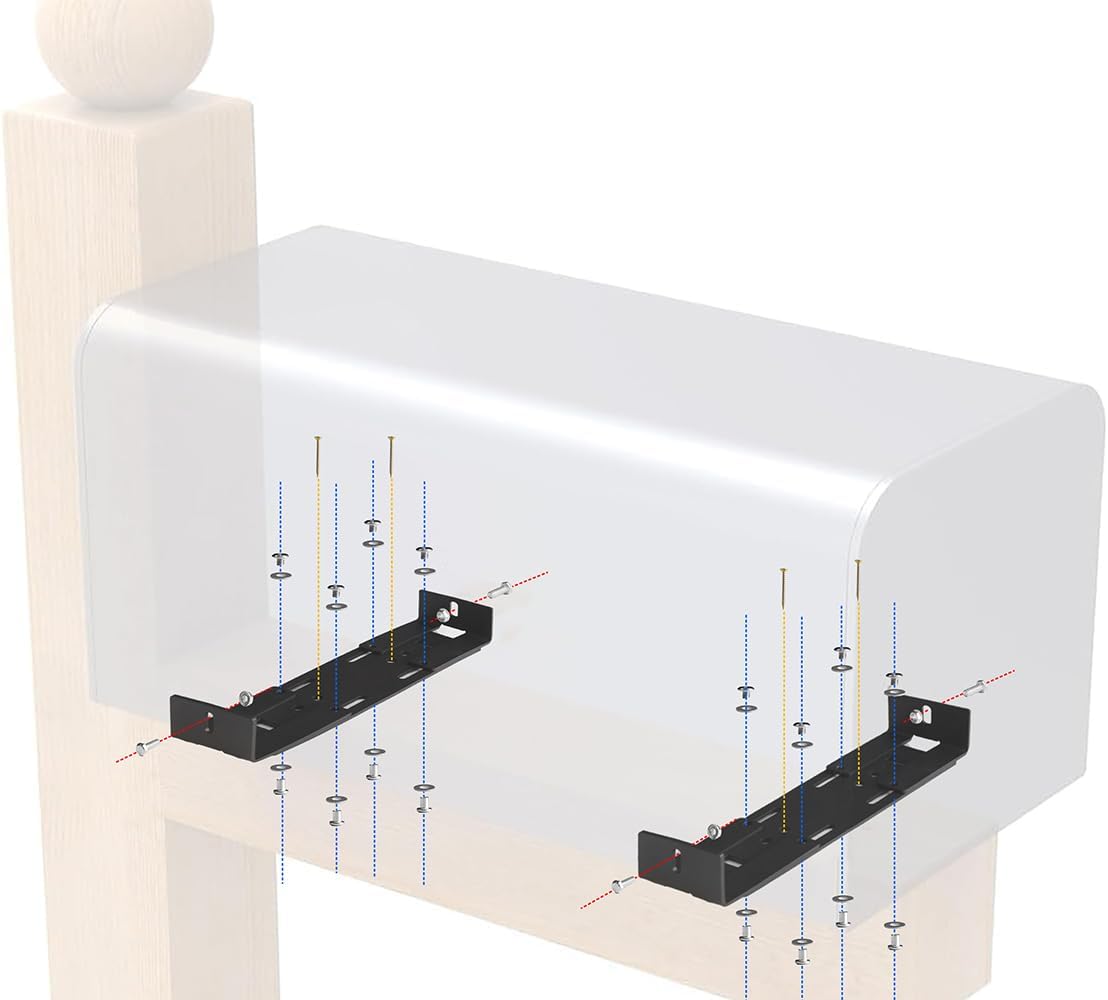 Adjustable Mailbox Bracket,Carbon Steel,Adjustable Design(fits mailboxes with 5-1/4" to 10-1/4"Wide Floor)