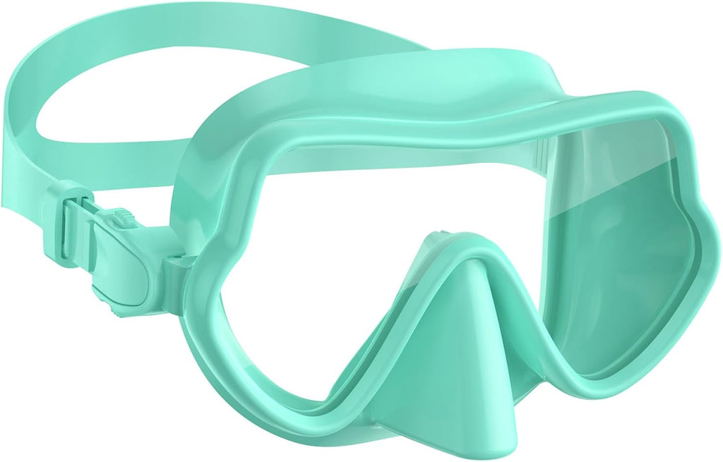 WSTOO Frameless Swim Goggles with Nose Cover for Adults, Panoramic Anti-Glare & Anti-Fog Tempered Glass Lenses, and