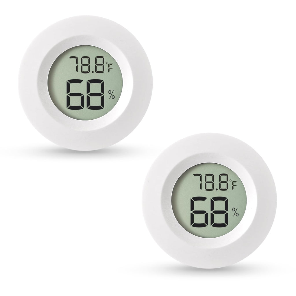 2-Pack Mini Hygrometer & Thermometer, Indoor Digital Humidity Meter