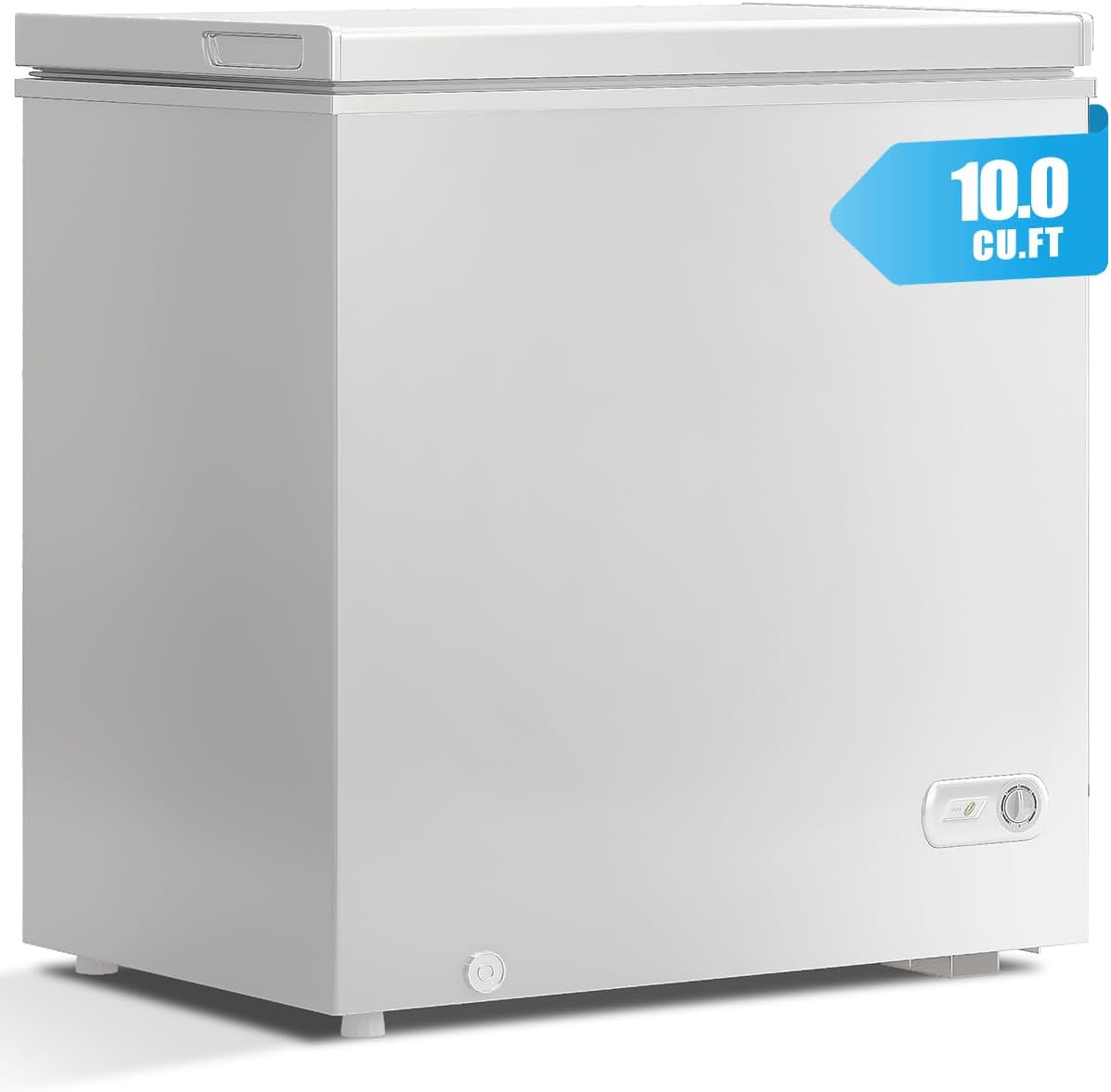 10.0 Cu.Ft Chest Freezer, 7 Level Adjustable Temperature Deep Freezer