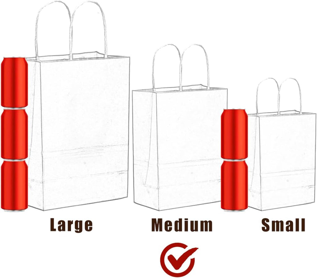 100PCS Medium Mulitcolor Gift Bags With Handles Bulk Multiple Uses (10.6"x8.3"x4.3")